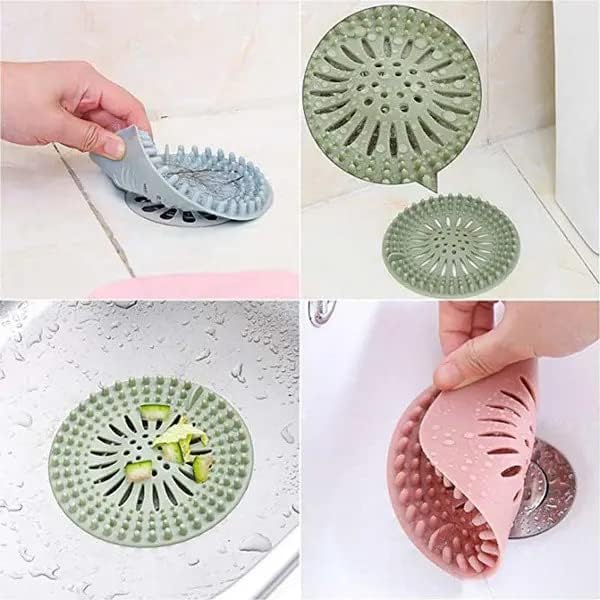 OIG Brands Paquete de 5 cubiertas de silicona para drenaje de ducha, fácil de instalar y limpiar, colador duradero para fregadero de baño, bañera,