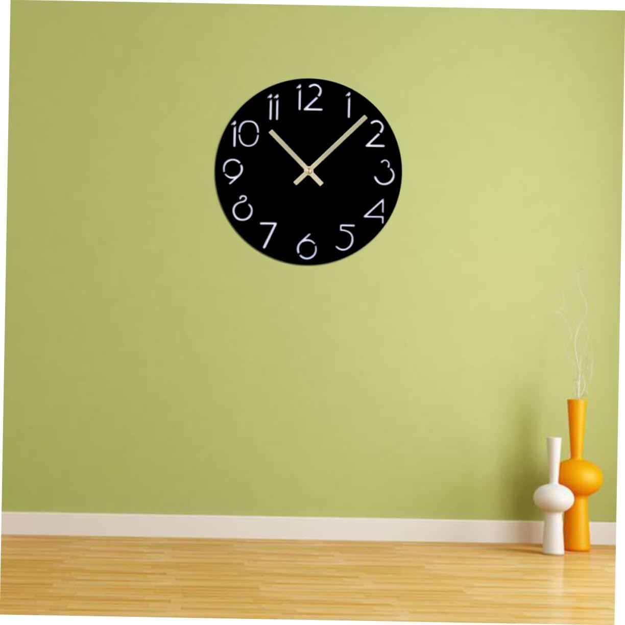 HOMSFOU Reloj redondo para decoración de habitación para adolescentes y niñas, reloj de pared, reloj silencioso con números arábigos, decoración