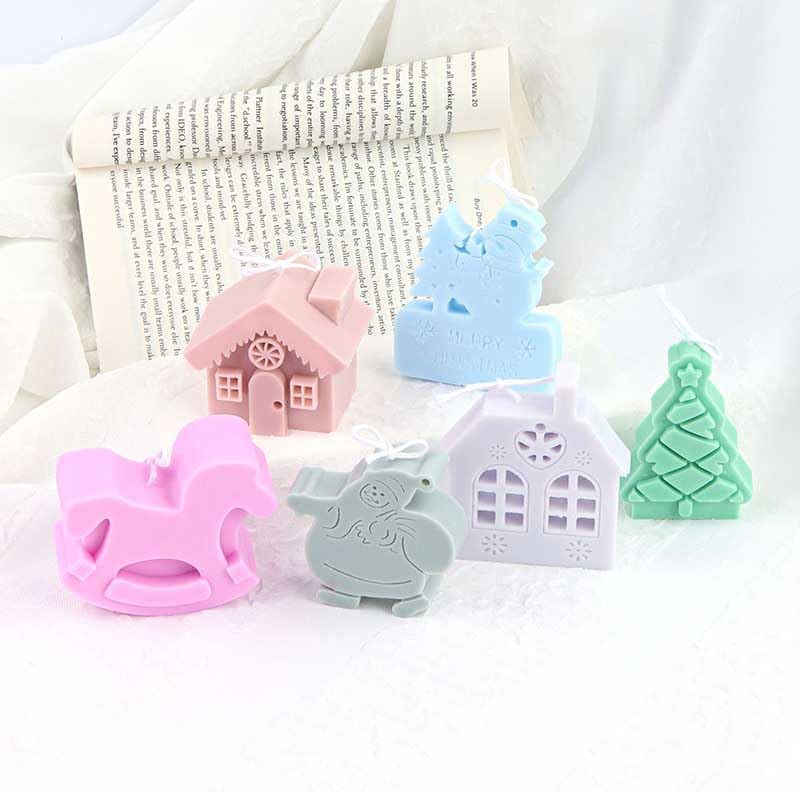 Tone Fun Moldes de silicona con forma de árbol de Navidad de estrella para hacer velas, resina, velas de aromaterapia, jabón de cera hecho a mano,