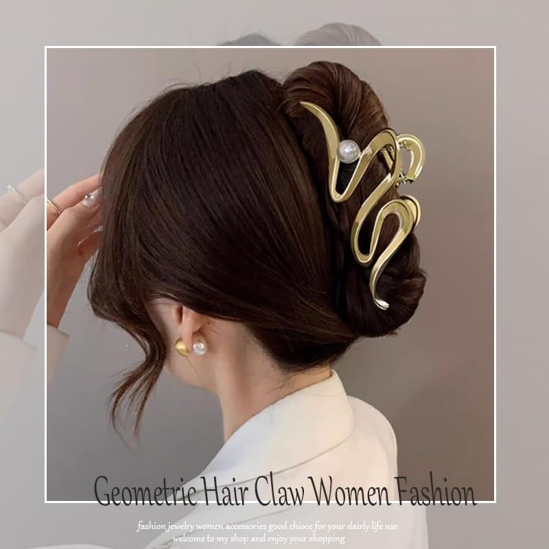 Mehayi 3 pinzas de metal grandes para cabello grueso y pesado, pinzas de sujeción fuerte para cabello largo, accesorios de peinado de moda para