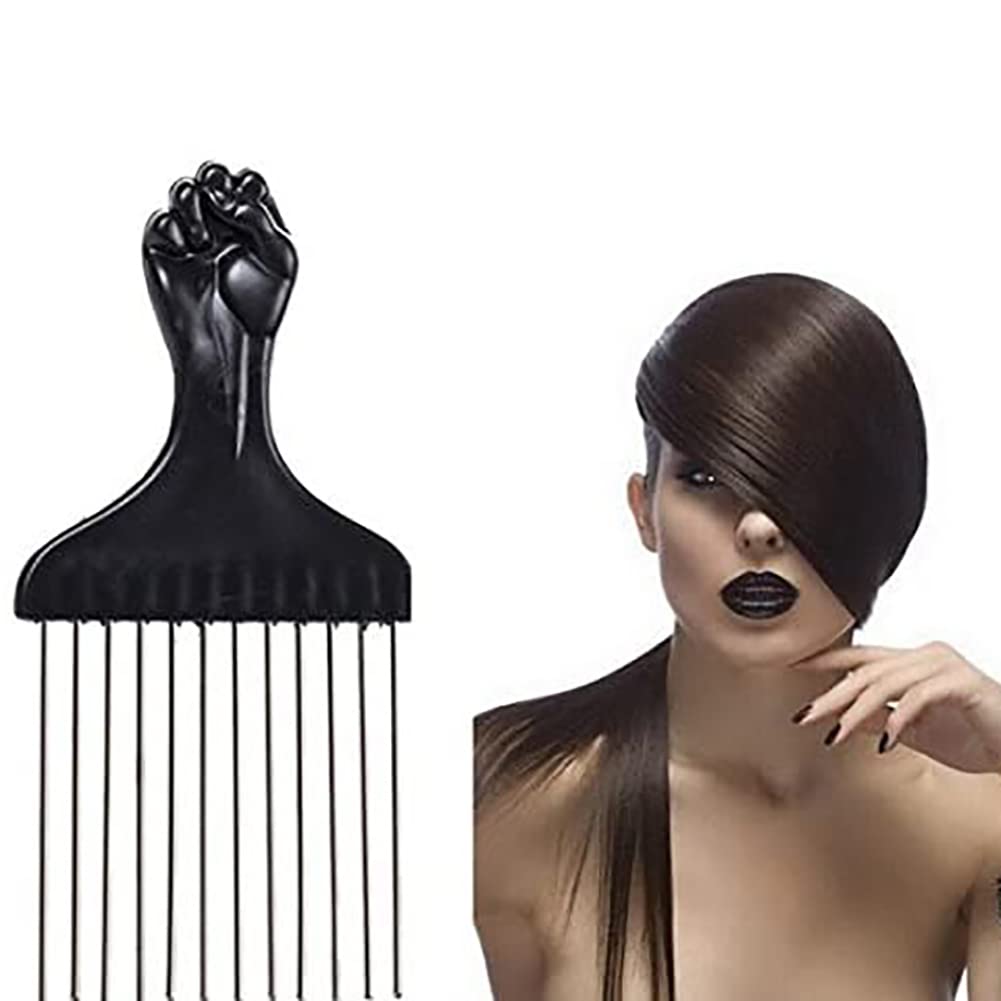 Saluaqui Peine afro, púas de pelo afro púas peine peluca trenza desenredar peinado peine elevación herramienta de peine, cepillo rizado de pelo