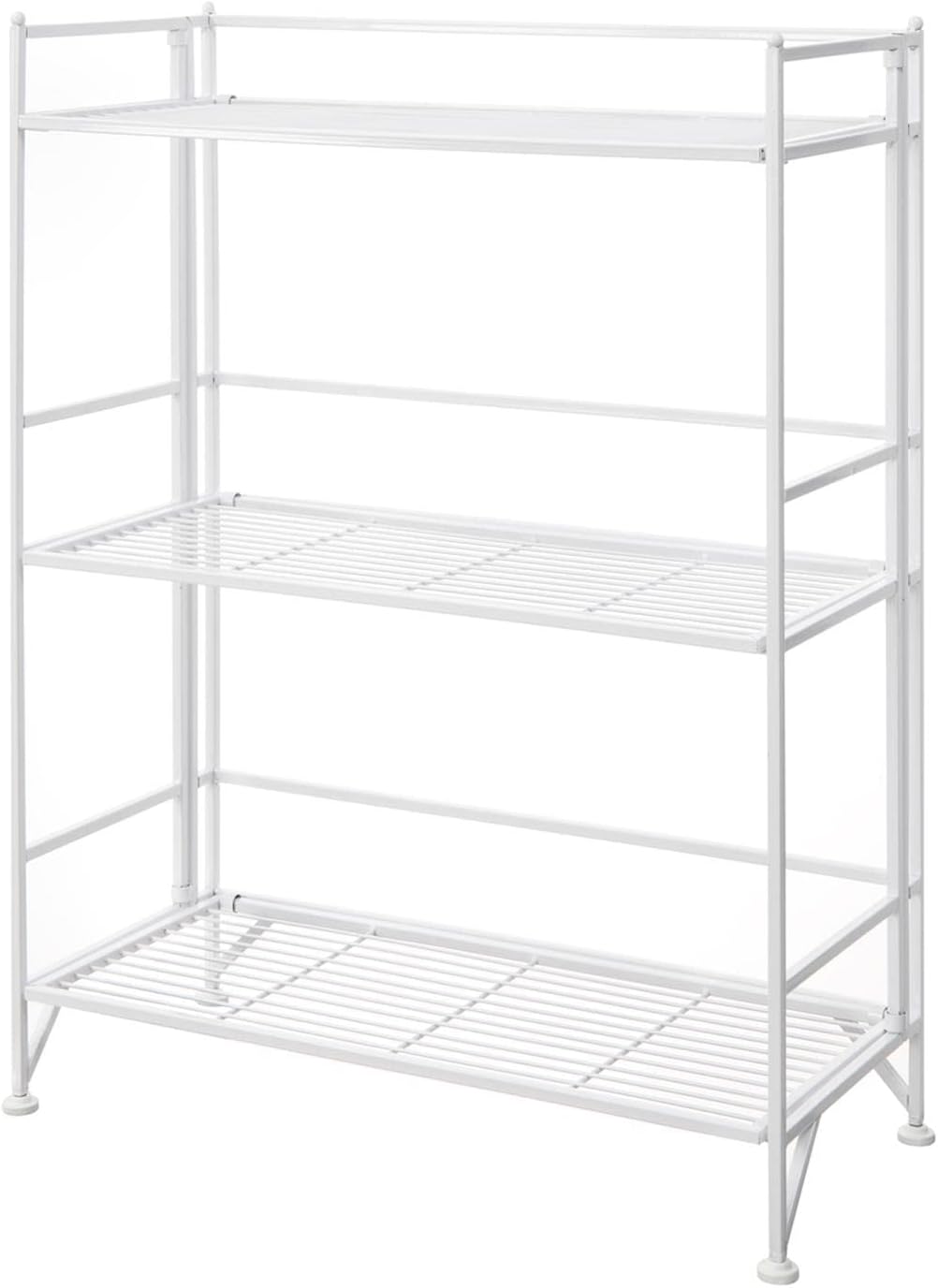 Convenience Concepts Designs2Go – Estante para almacenamiento extra de 2pisos, metal, plegable, Metal, Blanco