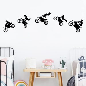 LZYMSZ Calcomanía de pared para bicicleta, 62.9 x 15.7 pulgadas, vinilo para ciclismo de montaña, mural de silueta de bicicleta de deportes extremos LZYMSZ Calcomanía de pared para bicicleta, 62.9 x 15.7 pulgadas, vinilo para ciclismo de montaña, mural de silueta de bicicleta de deportes extremos