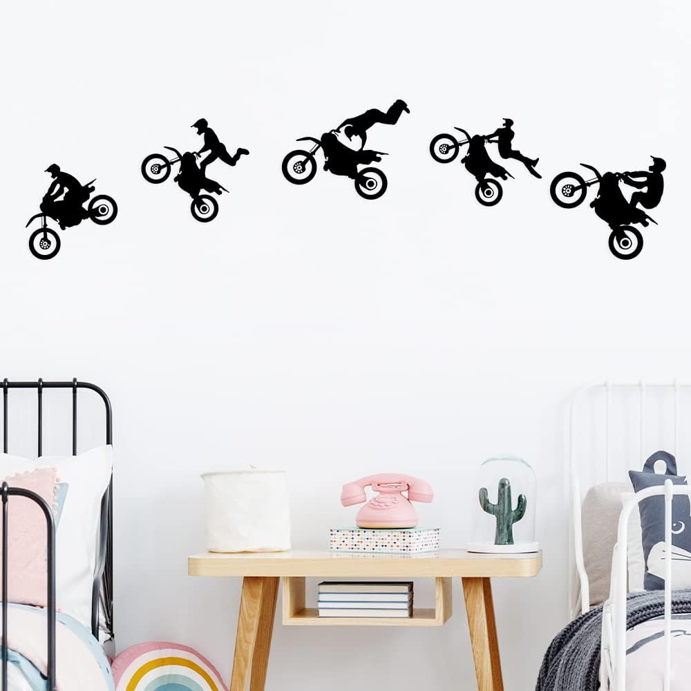 LZYMSZ Calcomanía de pared para bicicleta, 62.9 x 15.7 pulgadas, vinilo para ciclismo de montaña, mural de silueta de bicicleta de deportes extremos