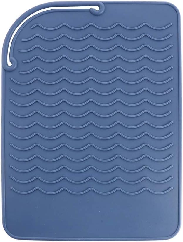 Alfombrilla de silicona resistente al calor para rizador de cabello, almohadilla de aislamiento antideslizante para rizar el cabello, alisador de