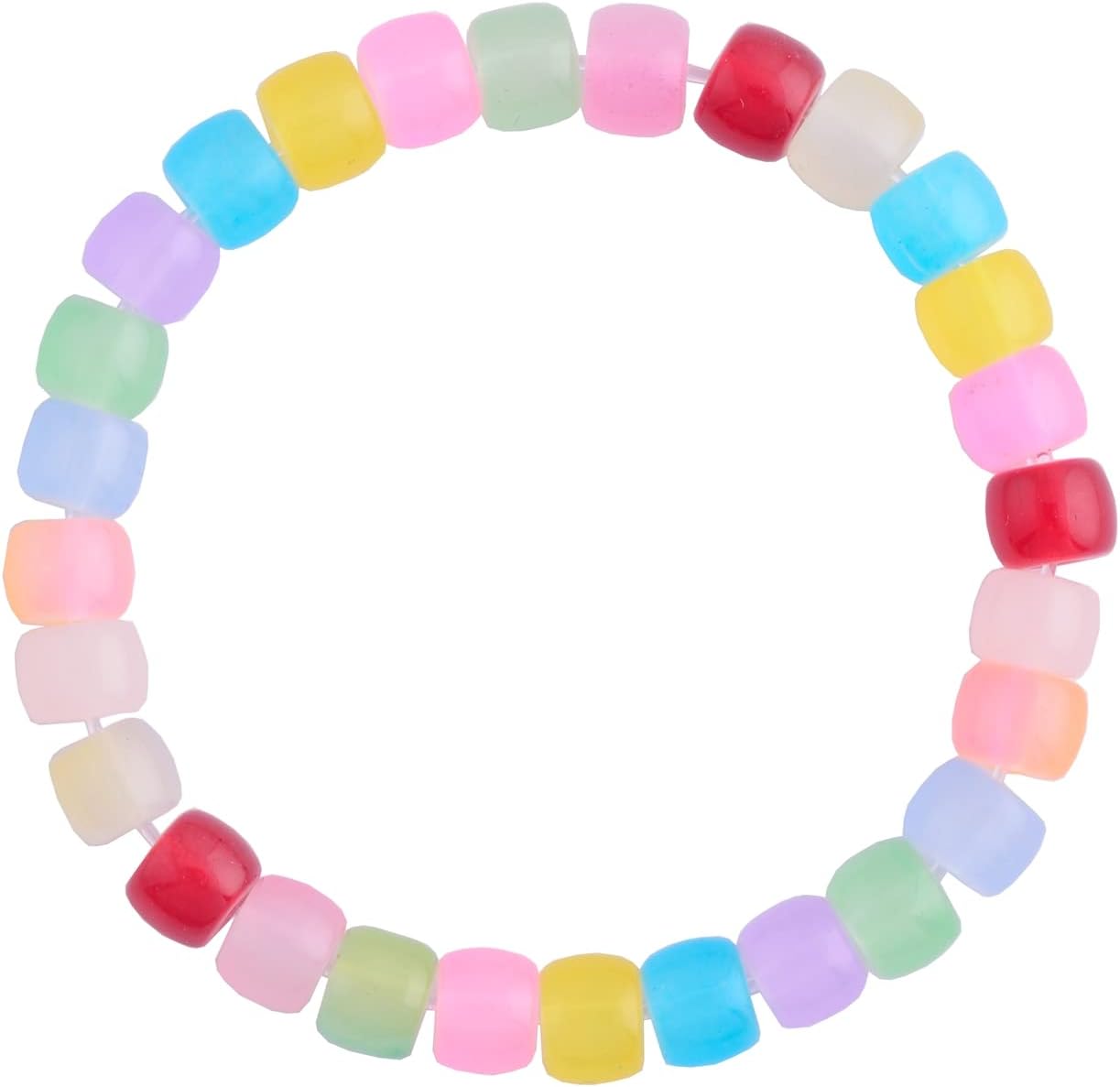 Cuentas de vidrio para pulseras, kit de fabricación de joyas, 288 piezas de 0.236 x 0.315 pulgadas (0.236 x 0.315 in), surtido a granel,