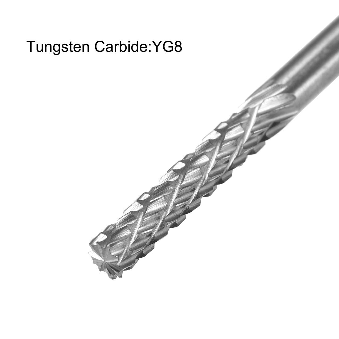 uxcell Limas rotativas de carburo de tungsteno con vástago de 18 pulgadas, doble corte superior dentado cilindro herramienta de rebabas rotativas de