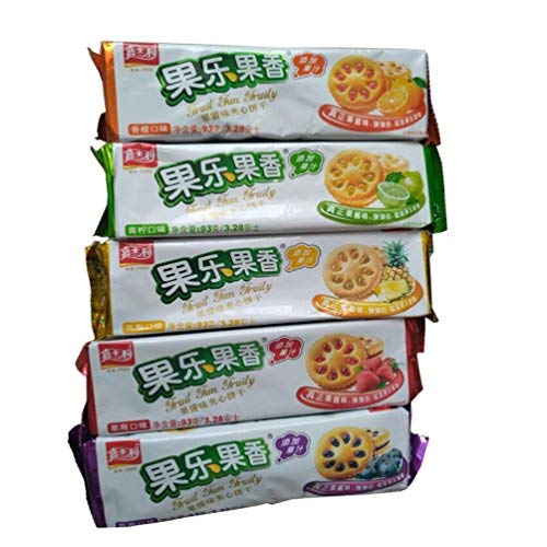 Guangdong Snacks Galletas de sándwich de fresa y piña y arándanos 3 paquetes