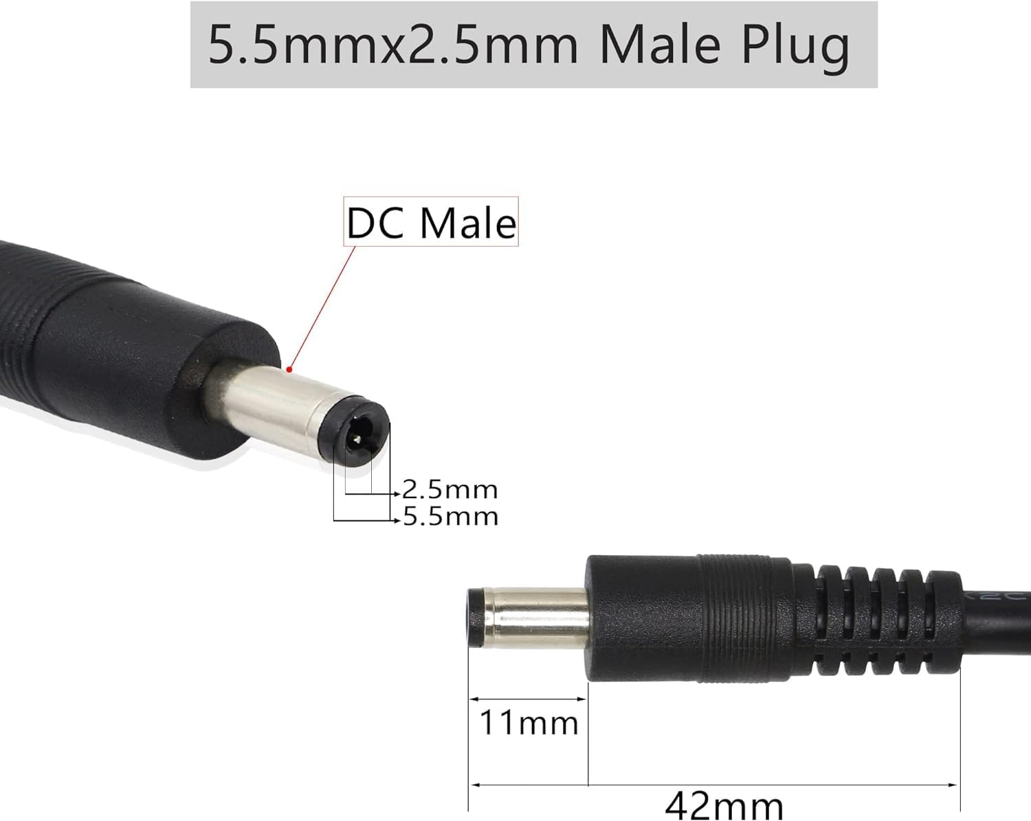 Cable de alimentación de repuesto para adaptador de conmutación Zmodo FJ-SW1202000U, cable de carga de 6 pies, cargador de 12 V, 2 A, enchufe de CC