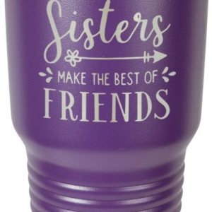 SISTERS MAKE THE BEST OF FRIENDS – Vaso morado de 30 onzas con popote y tapa superior deslizante  Taza de viaje de acero inoxidable  Comparar con SISTERS MAKE THE BEST OF FRIENDS – Vaso morado de 30 onzas con popote y tapa superior deslizante  Taza de viaje de acero inoxidable  Comparar con