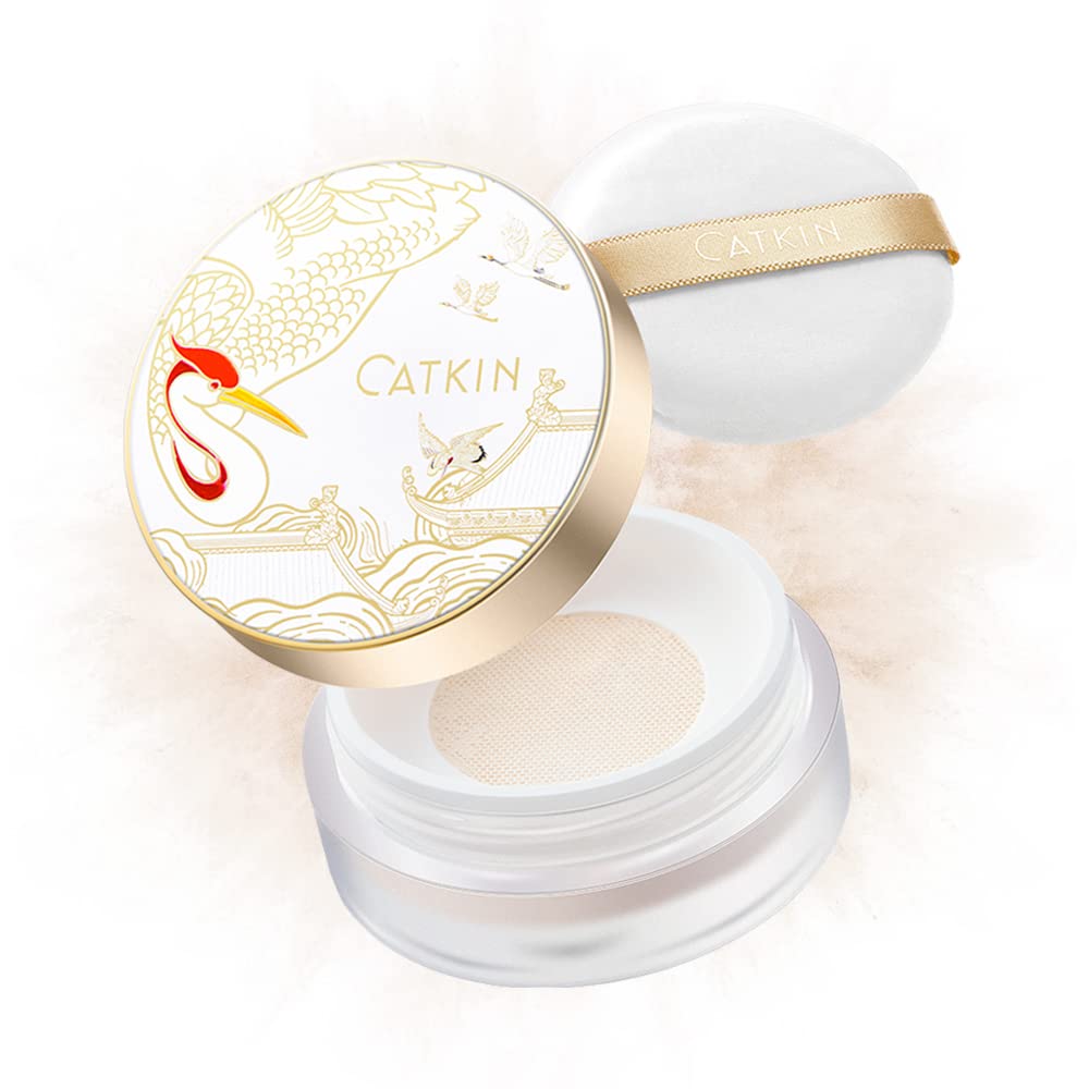 CATKIN Dreamworld Air Makeup – Polvo de acabado suelto para maquillaje, control de aceite, mate, natural, con soplo (C01 Natural)