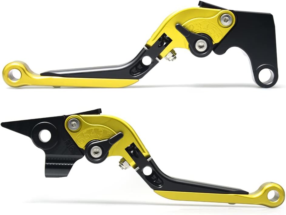 Palanca de embrague de freno de mano de aluminio plegable y extensible ajustable para Yamaha MT-09 2014-2023 (dorado, MT-09 2021-2023)