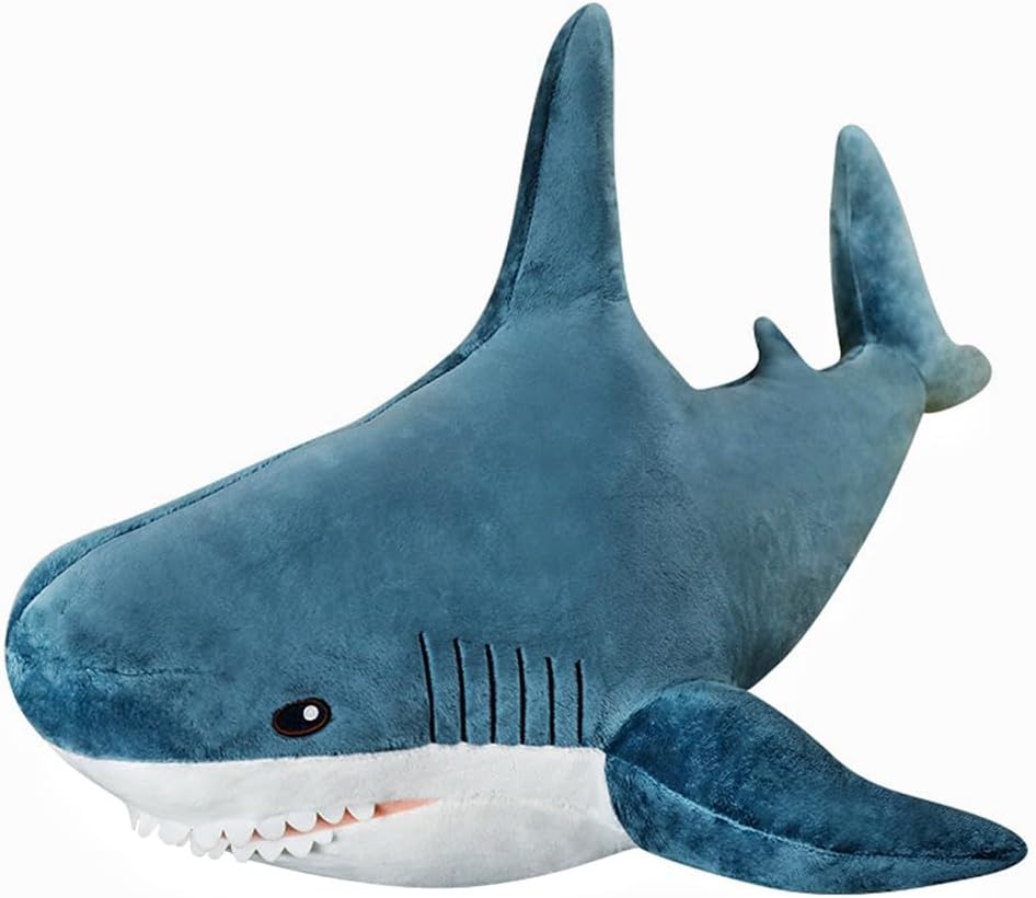 XIYUAN Almohada de peluche de tiburón de 40 pulgadas, juguete de peluche de tiburón gigante, cojín de tiburón suave, regalo de muñeca para