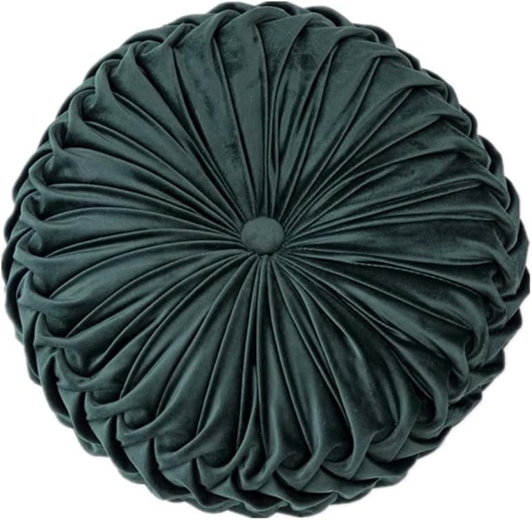 ChenLee Cojín redondo de terciopelo suave plisado para asiento de calabaza, 14 x 14 pulgadas, almohada redonda decorativa para el suelo, cama, sofá,