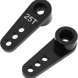 Paquete de 2 brazos de dirección de metal 25T servo bocina M3 hilos compatibles con modelos RCcoche camión buggy (negro) Paquete de 2 brazos de dirección de metal 25T servo bocina M3 hilos compatibles con modelos RCcoche camión buggy (negro)