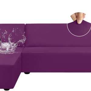 ALIECOM Juego de 2 fundas de sofá 100% impermeables en forma de L para sofá seccional, fundas elásticas en forma de L con diván antideslizante, ALIECOM Juego de 2 fundas de sofá 100% impermeables en forma de L para sofá seccional, fundas elásticas en forma de L con diván antideslizante,