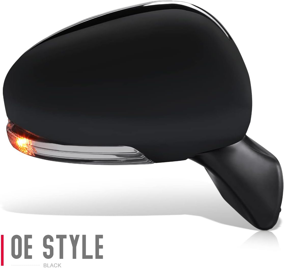 DNA Motoring OEM-MR-TO1321352 Espejo retrovisor calefactable ajustable con calefacción lateral derecho con señal de giro compatible con 15-17 Prius V