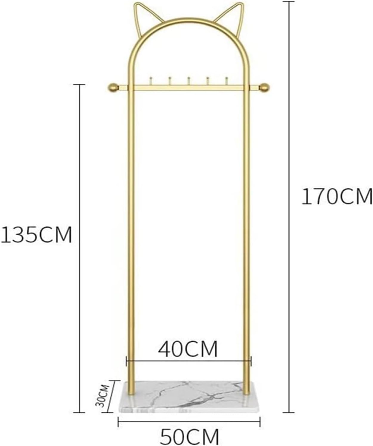 Perchero dorado para ropa, perchero con base de mármol estable para abrigos, sombreros, bufandas, ropa y bolsos, para el hogar, dormitorio, hotel y