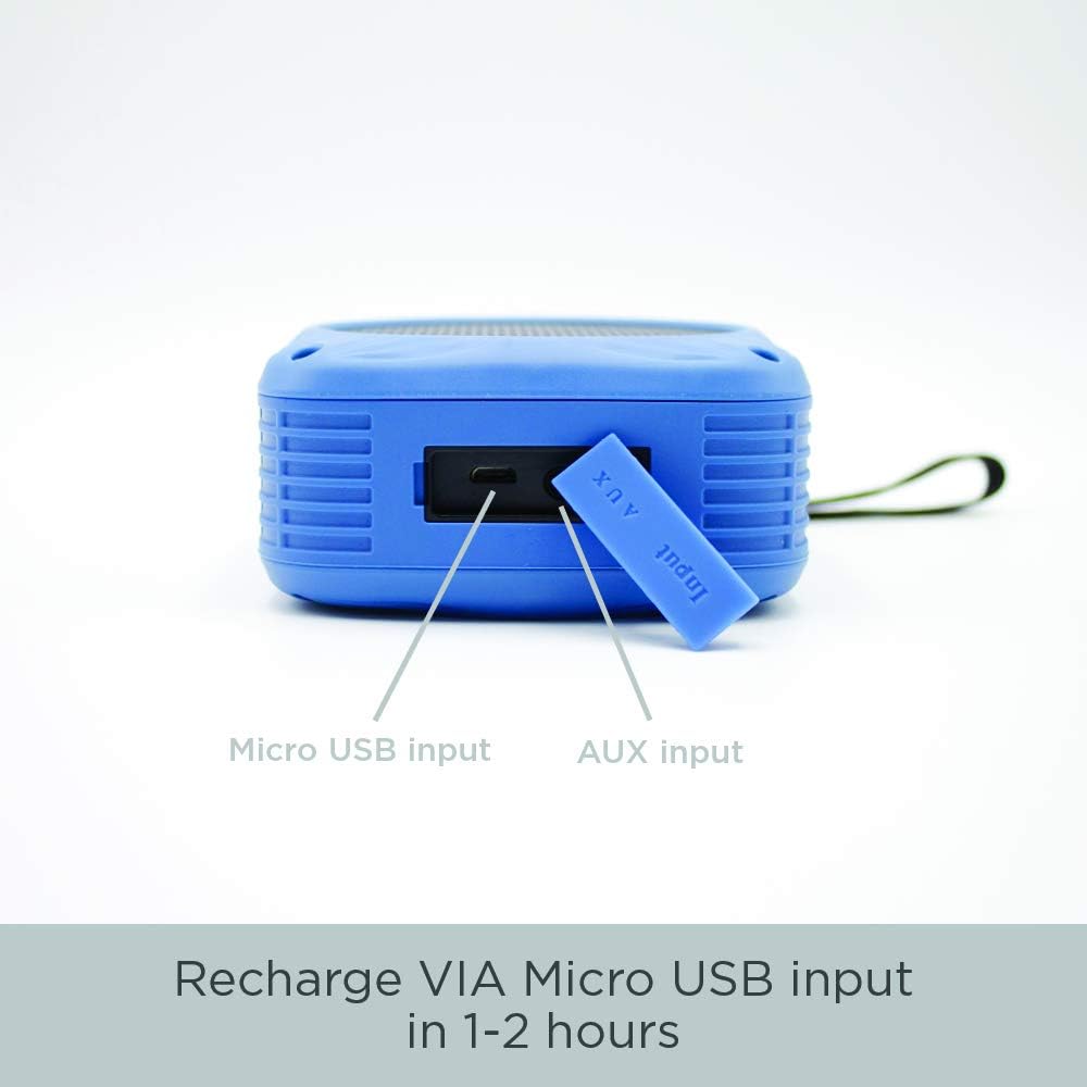 Altavoz Bluetooth impermeable  Solar y recargable por USB  Tiempo de reproducción de 20 horas  Micrófono integrado  Ideal para playa, bicicleta,