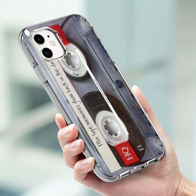 Funda compatible con iPhone 11  Vintage 80s Cassette Mixtape Retro Chic Diseño Suave TPU Elegante Funda protectora delgada para mujeres y niñas