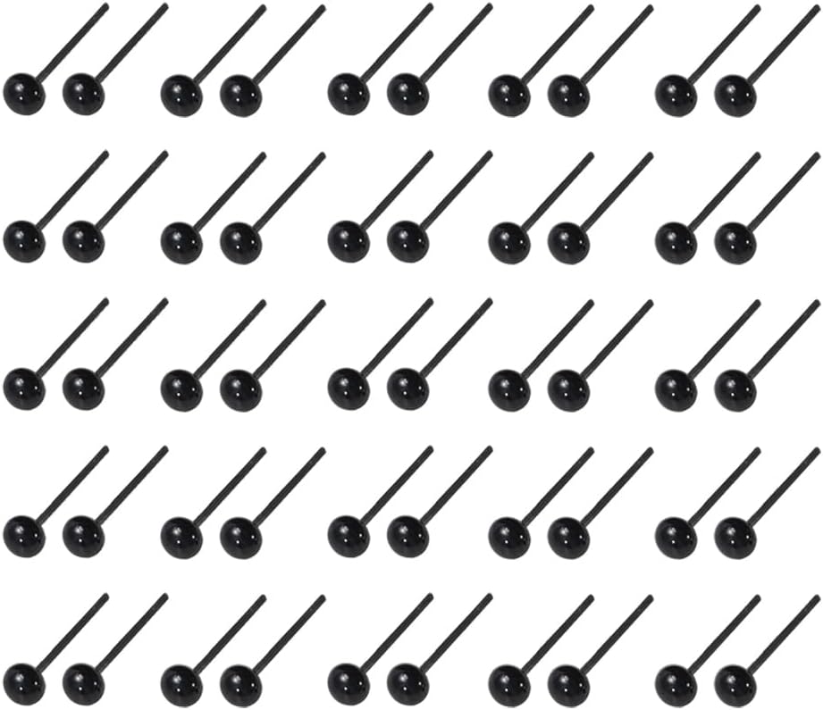 UUYYEO 200 piezas de pequeños ojos de cristal mini ojos negros artesanales muñeca ojos títeres juguete ojos para lana fieltro manualidades 0.157 in