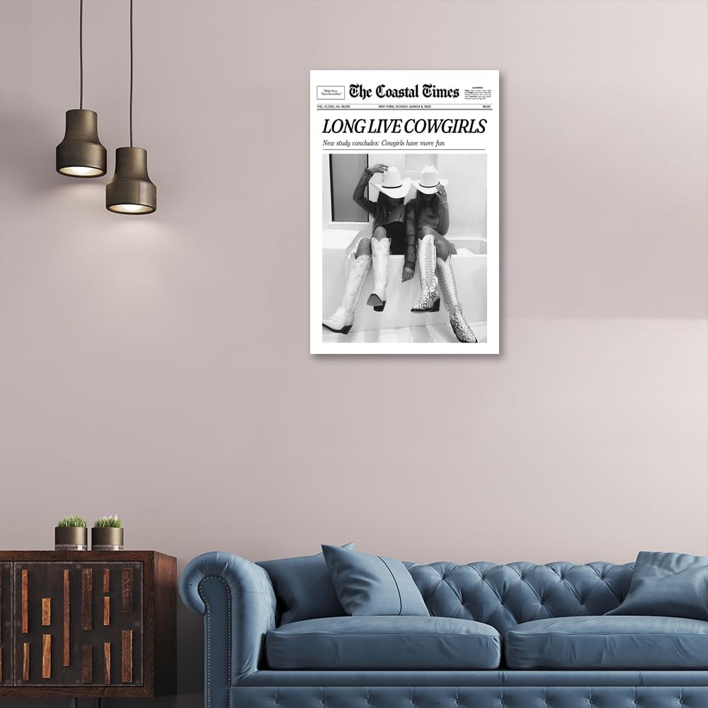 Póster vintage de moda para pared, diseño moderno de champán, The New York News, impresión en lienzo con citas humorísticas, carrito de bar, póster
