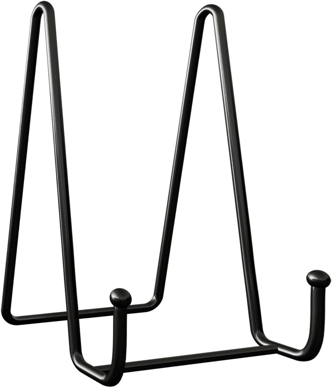 Soportes de placa para exhibición, paquete de 4 unidades, metal negro, soporte para libros y soporte para libros para mesa, estantes, soporte de