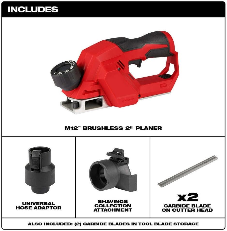 2524-20 para Milwaukee M12 FUEL 12V 2 pulgadas Cepilladora inalámbrica sin escobillas – (herramienta desnuda)