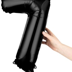Balloonify – Globo con números de 16 pulgadas, 1 globo de fiesta reutilizable, número “7”, autosellado, globo metálico de aluminio negro, resistente Balloonify – Globo con números de 16 pulgadas, 1 globo de fiesta reutilizable, número “7”, autosellado, globo metálico de aluminio negro, resistente