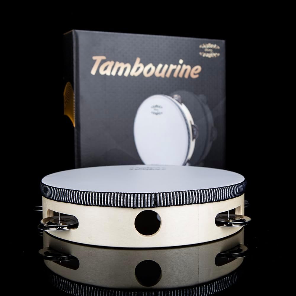 Glory – Tambor de mano de 8 pulgadas, timbre de metal de abedul de percusión, instrumento educativo musical para juegos de fiesta de KTV (8 pulgadas)