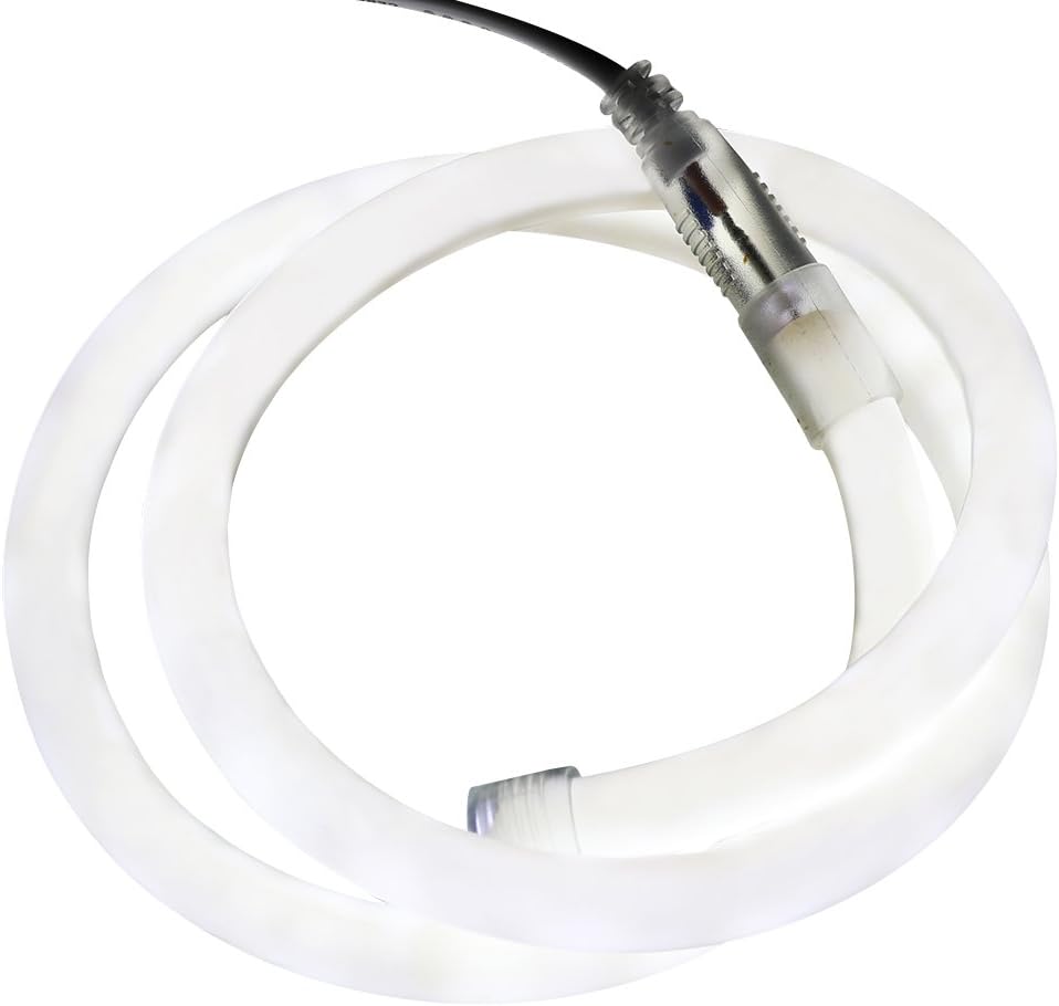 Xunata Cuerda de luz LED de neón de 26.2 pies, DC 12 V 2835 tubo redondo flexible de 360 grados, tira de luces LED de neón impermeable 960 unidades