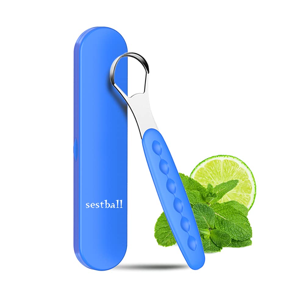 Nueva versión limpiador raspador de lengua para adultos y niños, juego de cepillos de lengua de metal de grado médico para aliento fresco dental