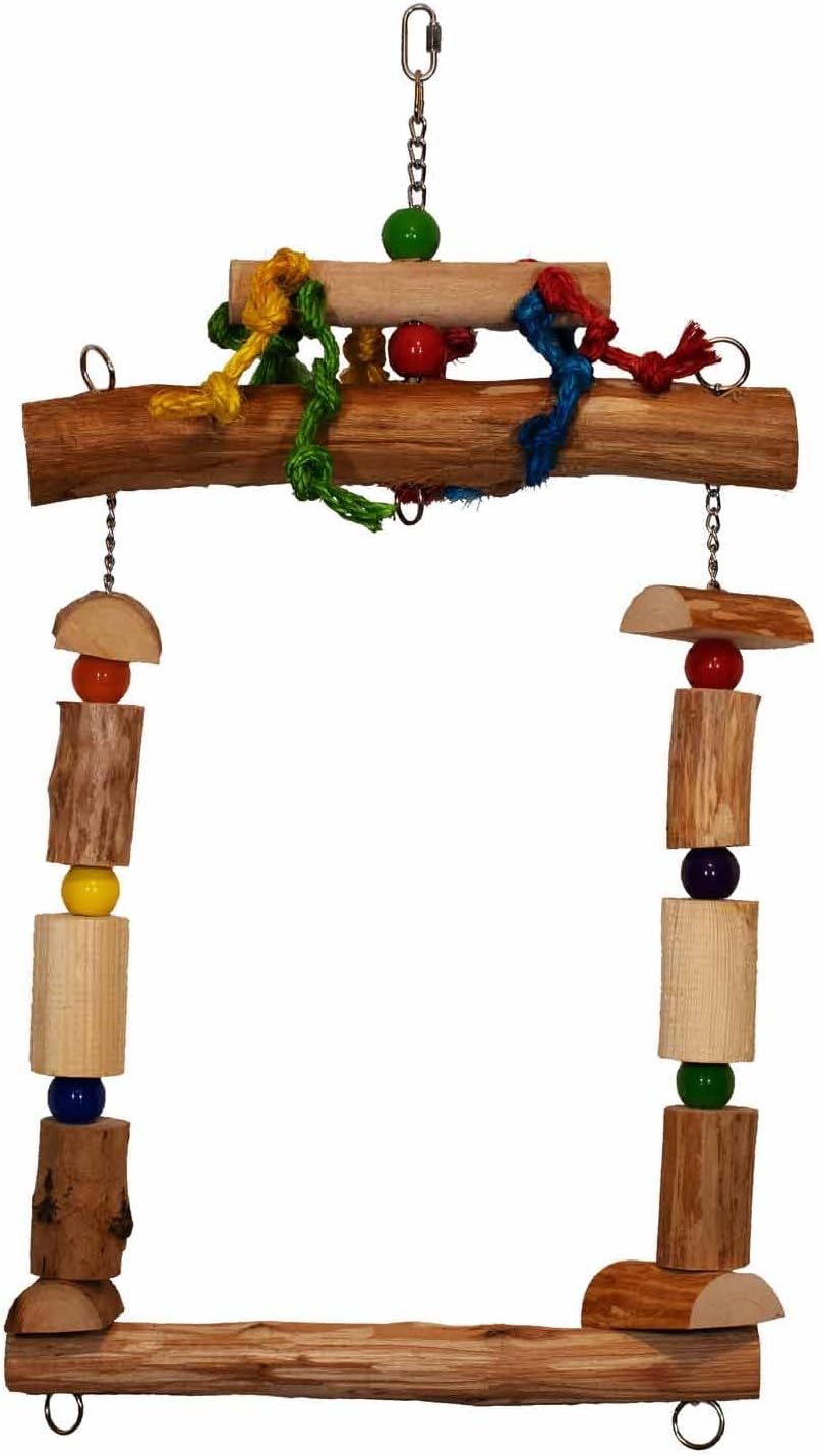 Super Bird Creations SB1159 Mega Swing Bird Toy – Columpio de ejercicio y enriquecimiento para amazonas, grises africanos, eclectos, cacatúas,