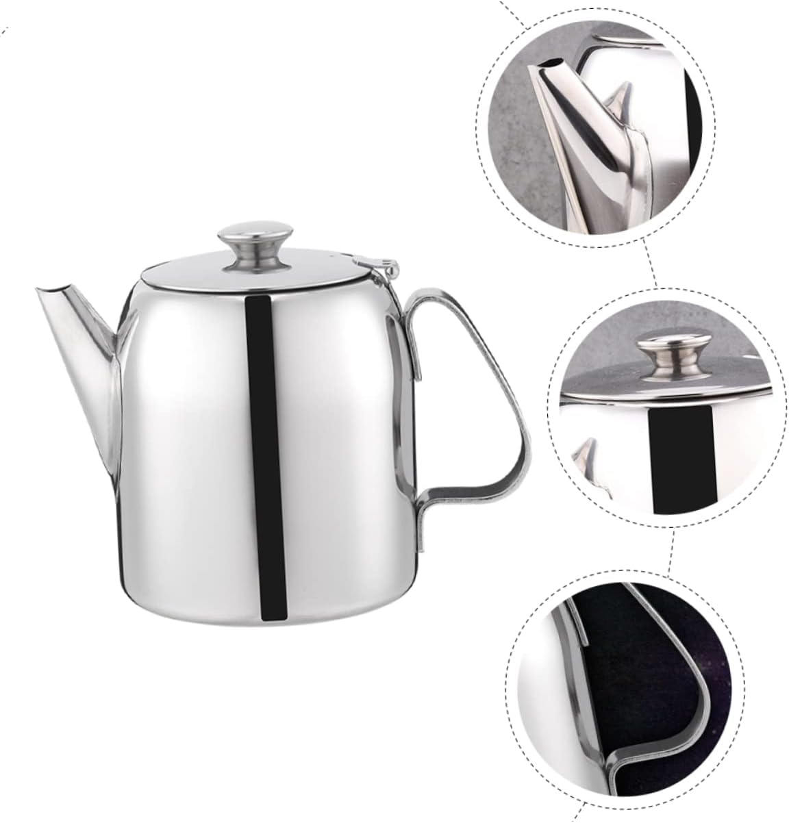 Housoutil Hotpot Tetera de acero inoxidable comercial pequeña tetera portátil de viaje