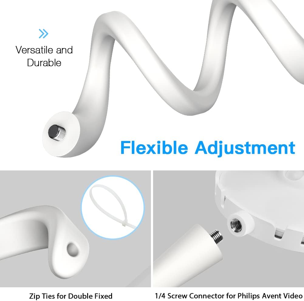 HOLACA Monitor de bebé Montaje flexible para cuna nannio Hero2 Hero3 Video Baby Monitor Philips Avent SCD84337 – Kit de montaje versátil giratorio