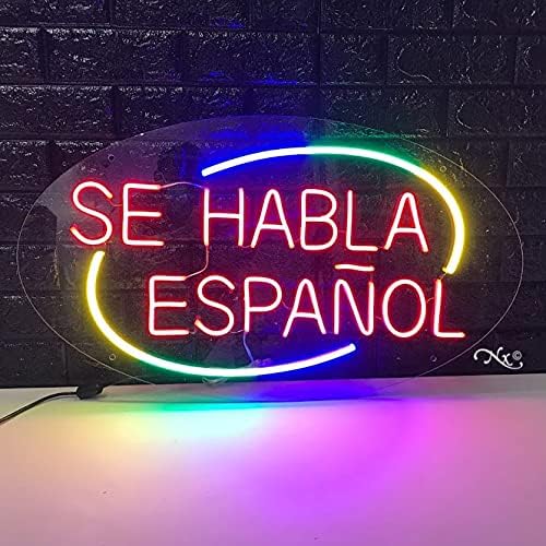 Se Habla Espanol LED neón letrero 28 pulgadas de largo x 16 pulgadas de alto #34472