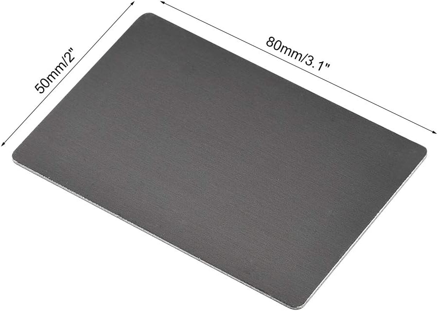uxcell Tarjeta de metal en blanco de 3.150 x 1.969 x 0.031in, placa de aluminio anodizado para impresión láser, grabado negro, 5 piezas