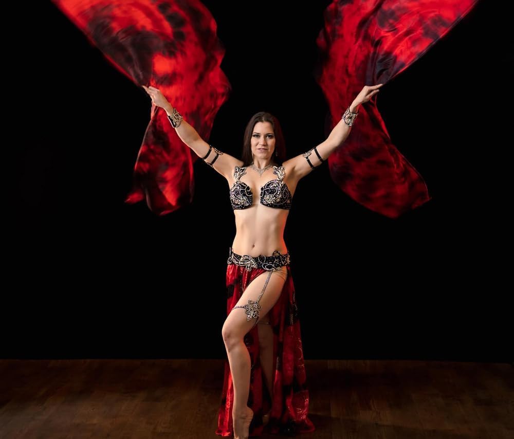 Winged Sirenny Banderas de seda de ala de ángel de adoración de 70 pulgadas con varillas flexibles, pancarta circular de seda translúcida con plumas