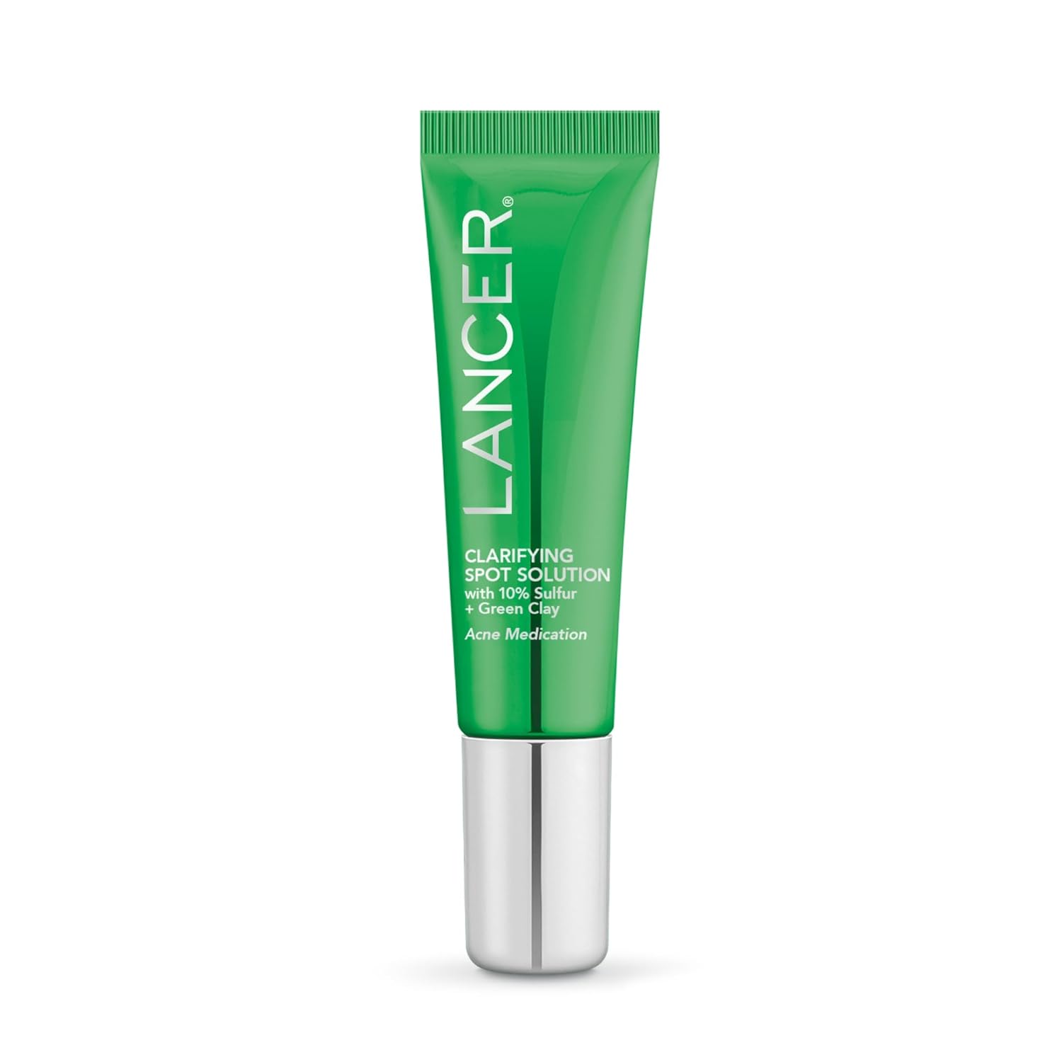 Lancer Mascarilla desintoxicante aclaradora para el cuidado de la piel, máscara de arcilla verde con 10% de azufre para pieles grasas,