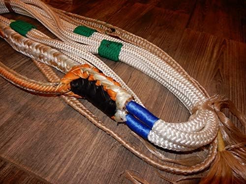 Alligator Bull Rope White Nylon 9×7 RH 34″ x 34″ Soft Bull Riding – Cuerdas de toro EPT 16′