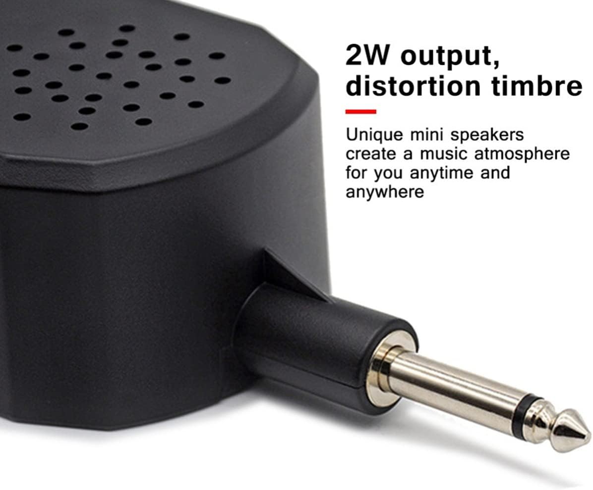 Amplificador de auriculares para guitarra, mini amplificador de guitarra de bolsillo recargable con altavoz grande y ajuste de efecto de limpieza y