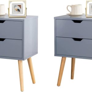 Sweetgo – Mesita de noche auxiliar con cajón de almacenamiento, armario de almacenamiento moderno y moderno para dormitorio, mesita de noche, patas Sweetgo – Mesita de noche auxiliar con cajón de almacenamiento, armario de almacenamiento moderno y moderno para dormitorio, mesita de noche, patas