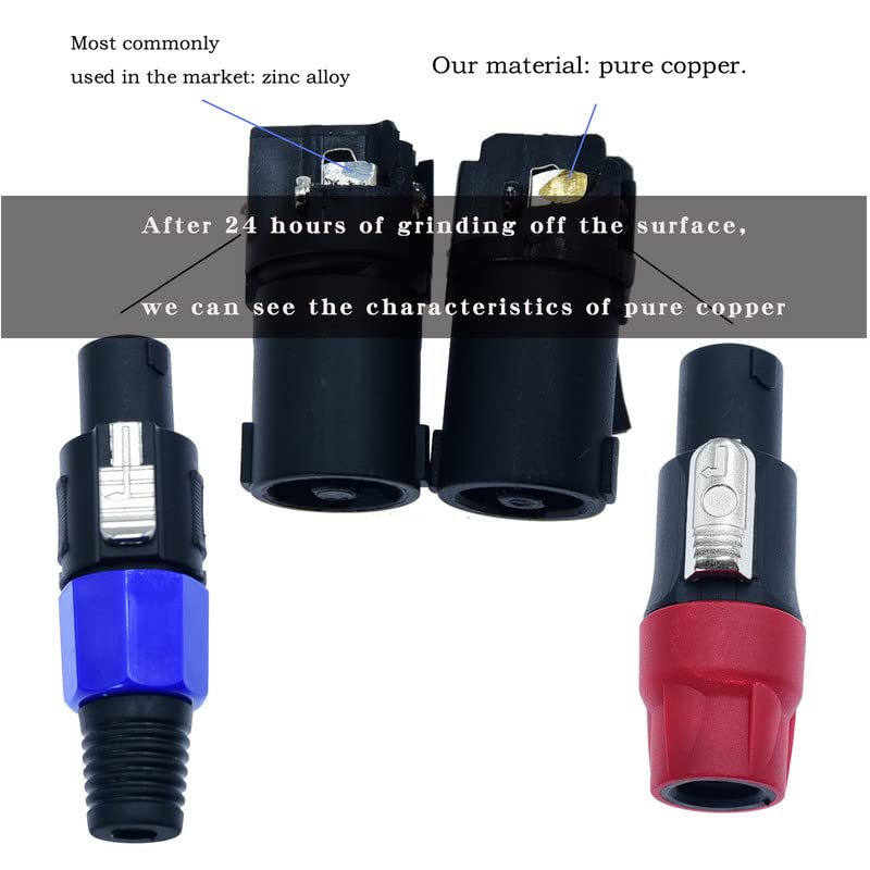 Conectores de cable para altavoz de escenario, conector de cable adaptador de speakon, 4 polos, 4 pines, bloqueo de torsión, amplificador de corona