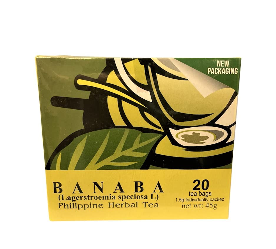 Banaba Philippine Tea Organic Herbal  Paquete de 2  20 bolsitas de té por caja  Total 40 bolsas de té  100 % hojas de banaba más finas  Té de flor