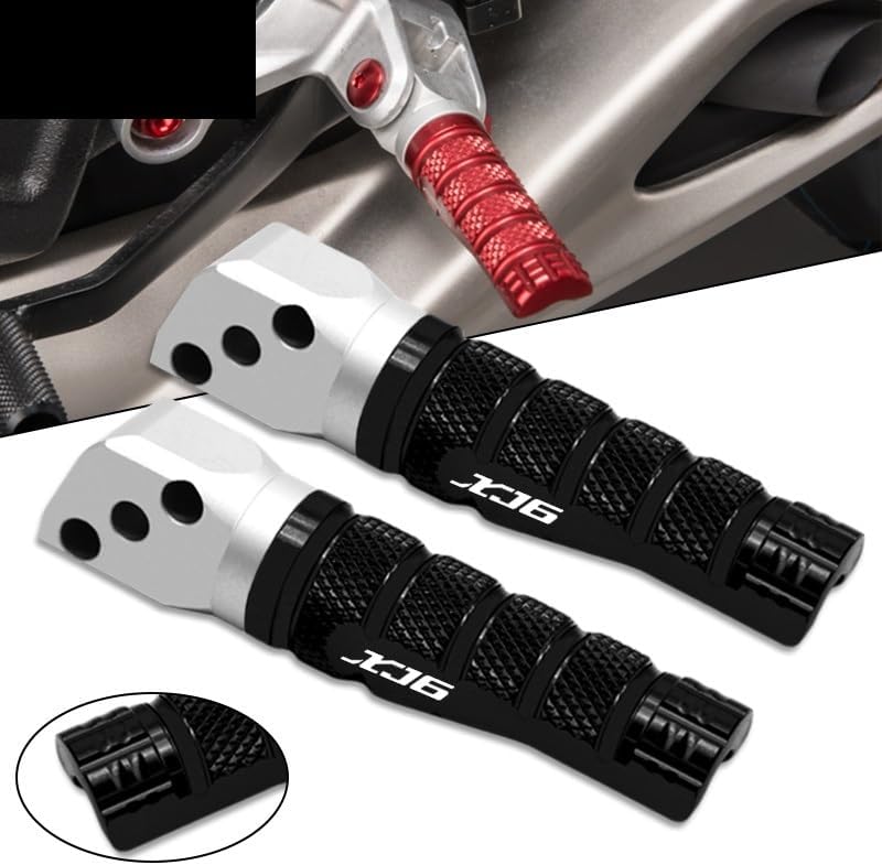 M para Yamaha XJ6 Xj6 motocicleta CNC pie trasero pasajero clavijas descansa reposapiés antideslizante pie clavija Y (color  titanio)