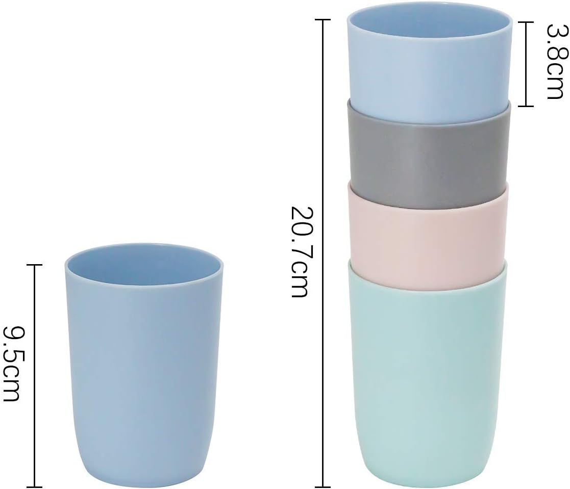 Topsky Vasos de plástico de 10 onzas para agua, reutilizables, irrompibles, aptos para lavavajillas, juego de 4 colores surtidos (8 unidades)