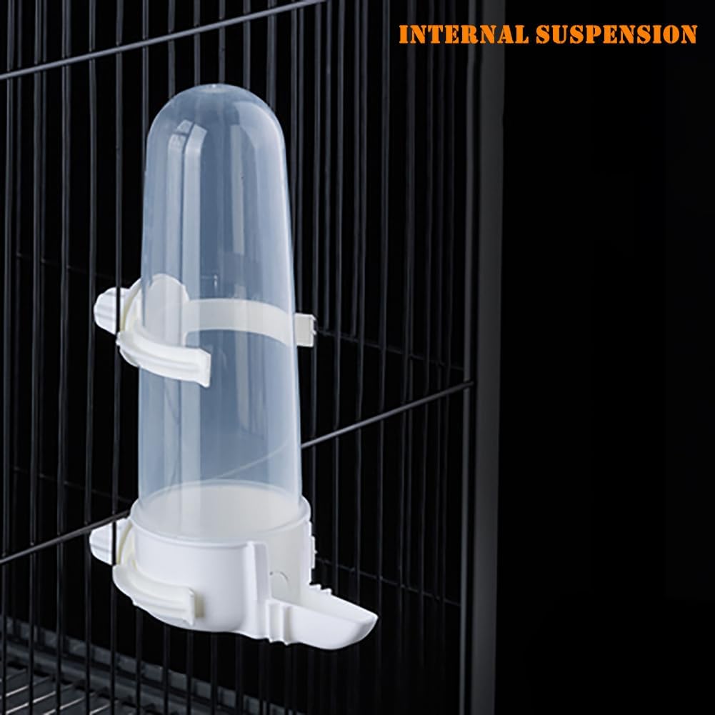 Bebedero para pájaros para mascotas, comedero de agua de loro de 8.45 onzas líquidas, dispensador de agua automático suspendido en jaula para