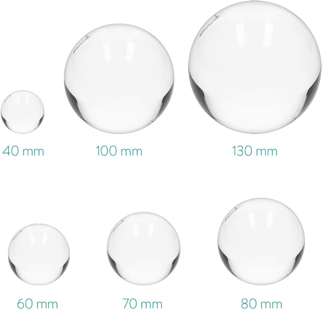 Navaris Bola de cristal transparente, globo K9 transparente de 3.937 in para adivinación de meditación, accesorio de esfera de fotos para decoración