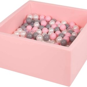 TRENDBOX Piscina de bolas para niños, de espuma viscoelástica, cuadrada, para niños pequeños, bebés, pelotas no incluidas, color rosa TRENDBOX Piscina de bolas para niños, de espuma viscoelástica, cuadrada, para niños pequeños, bebés, pelotas no incluidas, color rosa