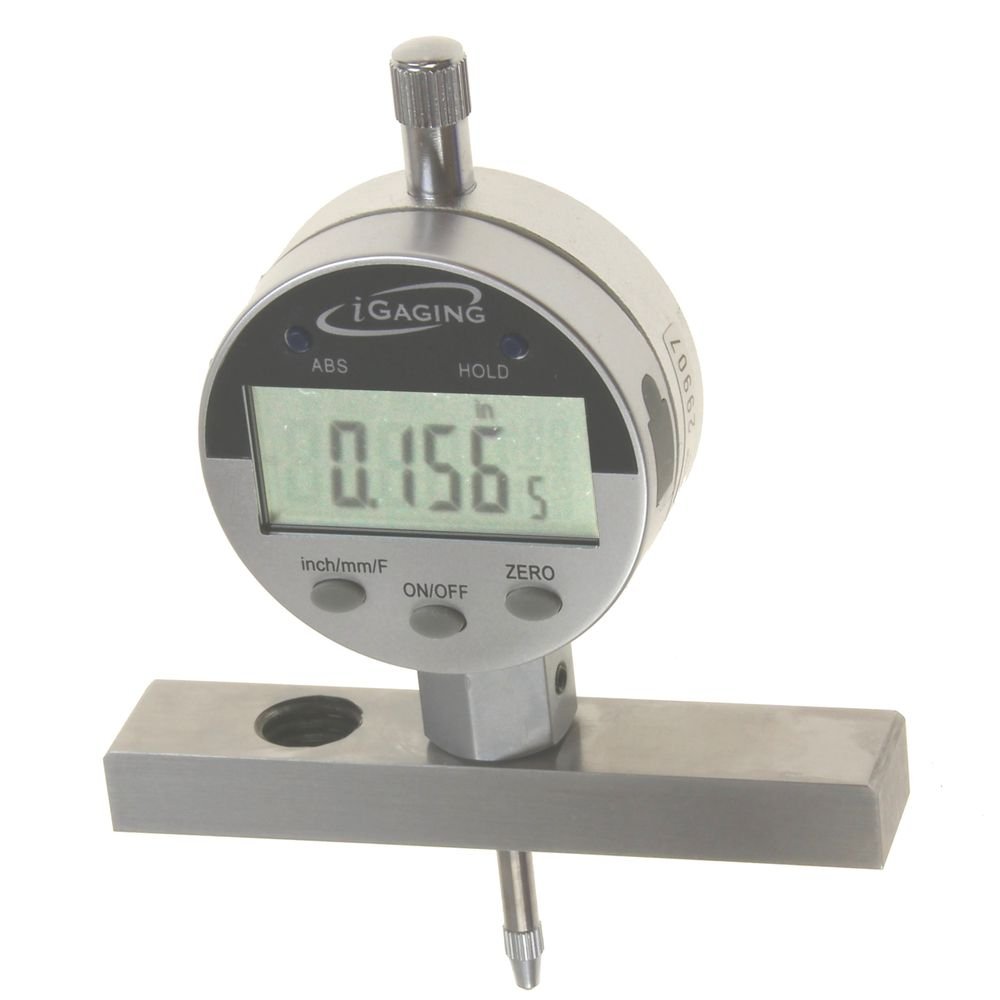 iGaging 400-D69,calibrador de profundidad electrónico con indicador digital, rango de medición 022″, resolución 0.0005″, base de 2posiciones